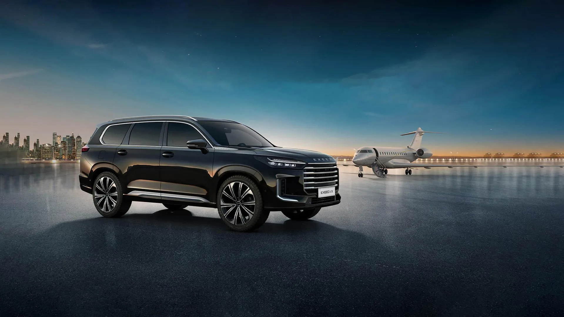 EXEED VX SUPER HYBRID — Three electric motors and a 1.5TGDI engine — 440 kW, 920 Nm, and up to 1,190 km of combined range.